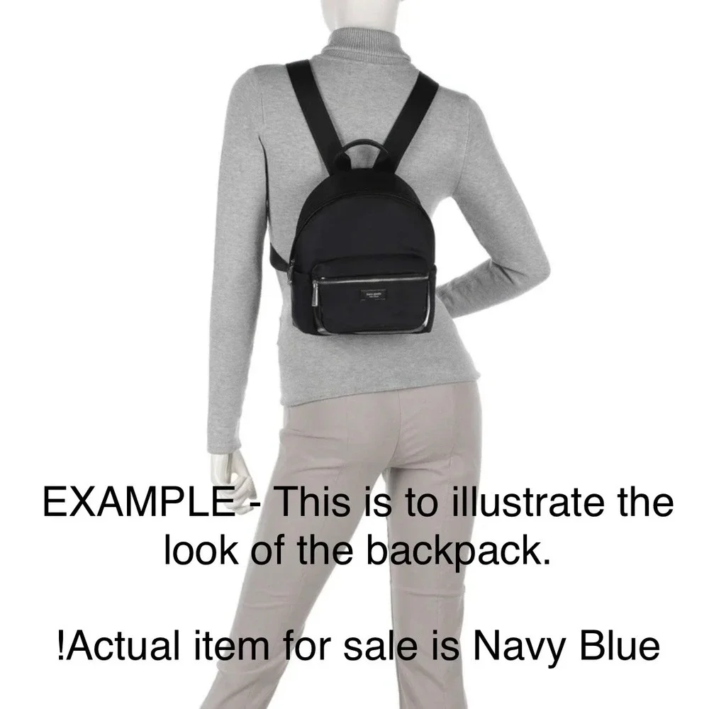 Kate Spade Karissa‎ Mini Backpack Nightcap Navy Blue Nylon Preppy Minimal NWOT